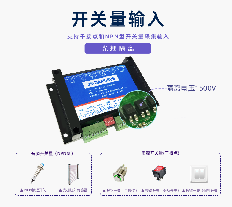 JY-DAM0606數采模塊開關量輸入 JY-DAM0606數采模塊開關量輸入