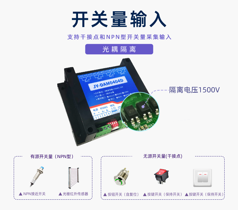 開關量輸入，光耦隔離