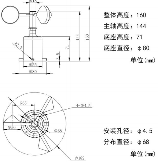 聚英風速傳感器結構圖