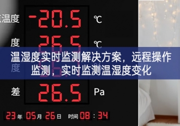 「環境監控」溫濕度實時監測解決方案，遠程操作監測，實時監測溫濕度變化